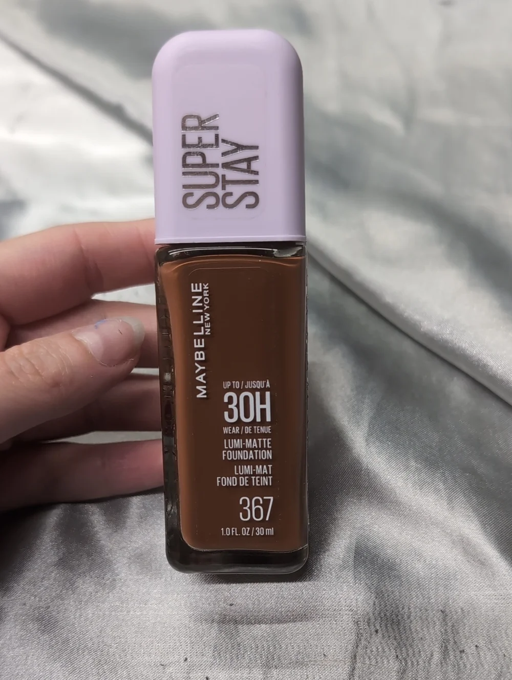 Maybelline Super Stay Lumi-Matte Foundation - Deep Brown with Lilac Cap